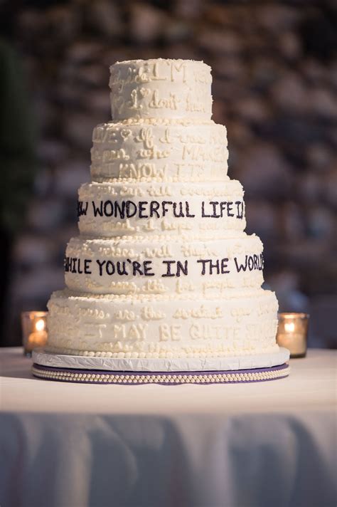 The song can also continue while the bride and groom feed each other a taste of their wedding cake. Wedding Cake with Song Lyrics
