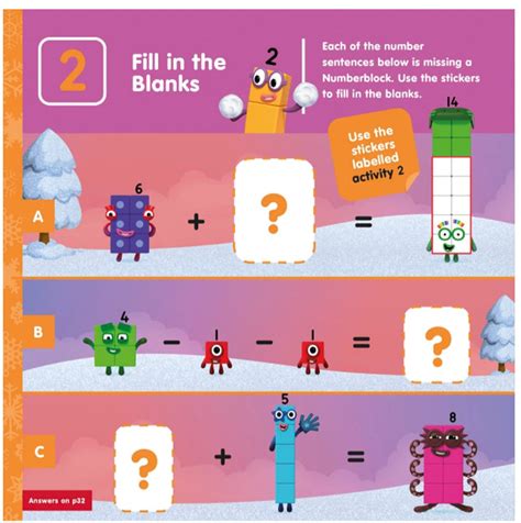 Numberblocks Christmas 1 To 5 Cut And Stick Activity Images And