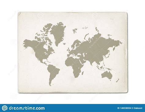 vintage world map on old parchment paper stock