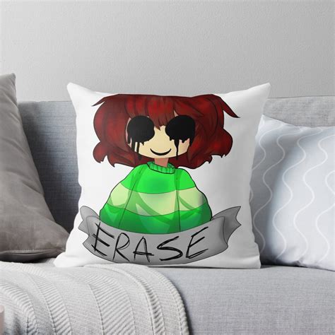 Undertale Chara Erase Throw Pillow By Kieyrevange Redbubble