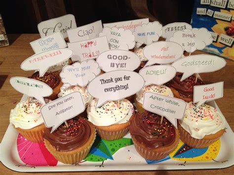 · it allows people to know that someone is to retire already. Cupcakes for a coworkers last day of work | Farewell gift ...