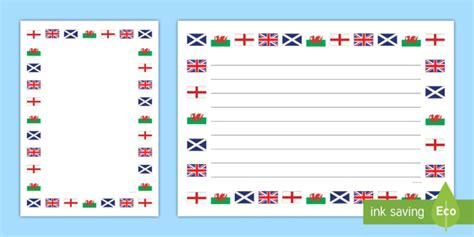Flags Of The United Kingdom Page Border Pack St Georges Flag Portrait