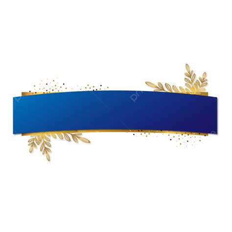 Azul Banner Ribbon Blue Gold Luxurios Design Vector Golden Blue Ribbon