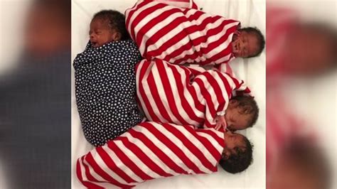 Month After Giving Birth Couple Excited To Bring Quadruplets Home For