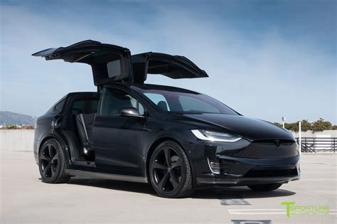 Black Tesla Model X With Carbon Fiber Sport Package By T Sportline