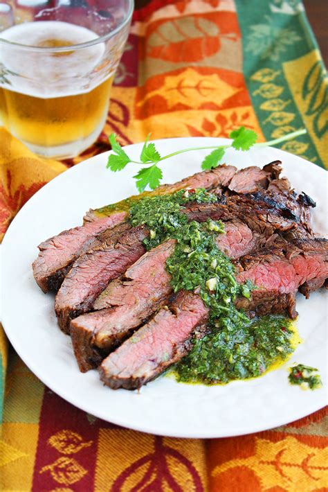 Grilled Marinated Flank Steak With Chimichurri Sauce The Comfort Of Cooking