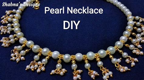 Pearl Necklace How To Make Pearl Necklace At Homejewellery Making Tutorial Diy Shabnas