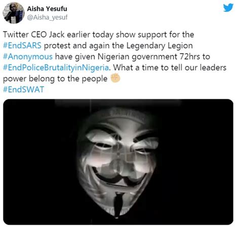 Twitter Hackers Anonymous Wey Support Endsars Claim Hacking All