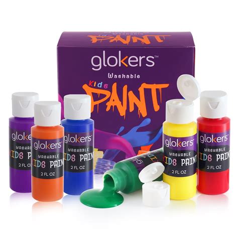 Glokers Tempera Paint 6 Color Washable Paint For Kids 2 Ounce Easy