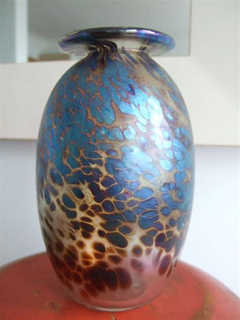 Beautiful Iridescent Glass Vase By Peter Layton Glass Bottles Art