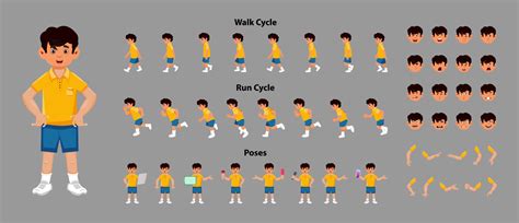 Character Sprite Sheet With Walk Cycle And Run Cycle Sequence 3423733
