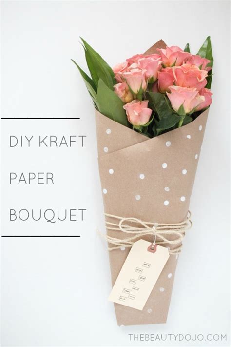 For flowers with round stamen: Diy Kraft Paper Bouquet - The Beautydojo
