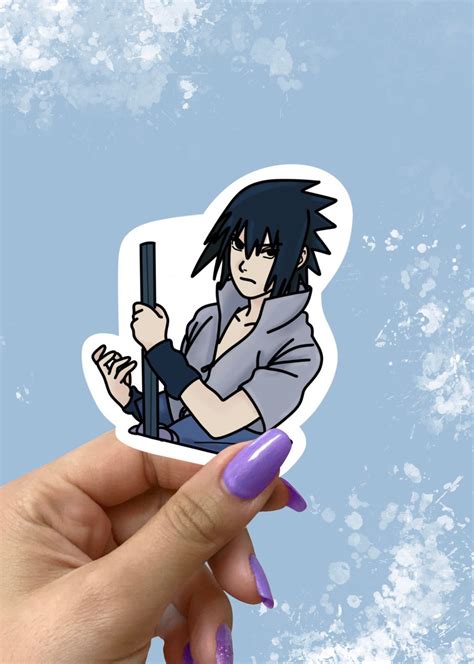 Sasuke Uchiha From Naruto Anime Sticker Sasuke Sticker Etsy