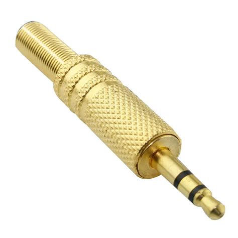 Gold Stereo Male 35mm Jack Plug Audio Connector Headphone Free