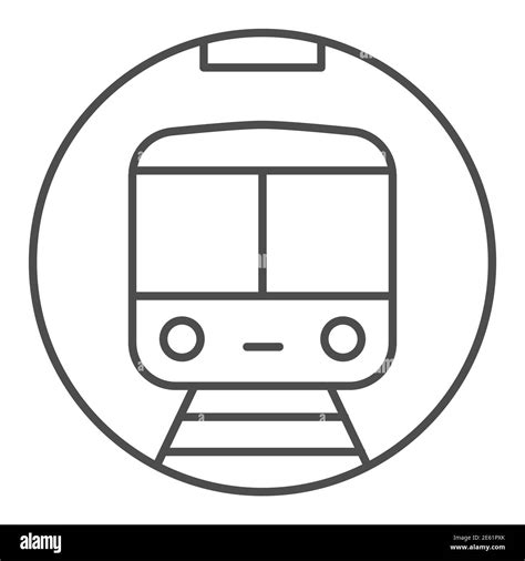Metro Train Thin Line Icon Railway Transport Symbol Subway Vector