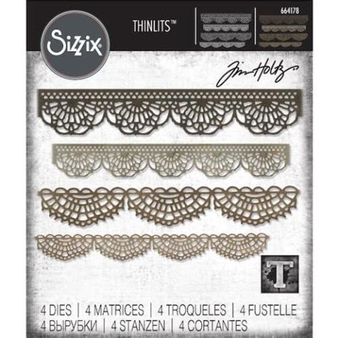 Sizzix Thinlits Cutting Dies Set By Tim Holtz 4pcs Crochet 664178