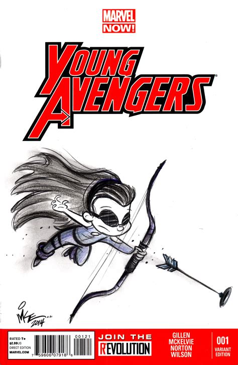Young Avengers Vol 2 1 Sketch Cover Kate Bishop Hawkeye Abel