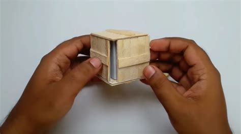 Homemade Cardboard Puzzle Box With Secret Lock Diy Popsicle Or Ice