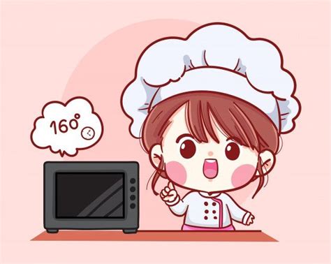148,572 bakery cartoons on gograph. Cute Bakery Chef Girl Baker Cartoon Arte Ilustração in ...
