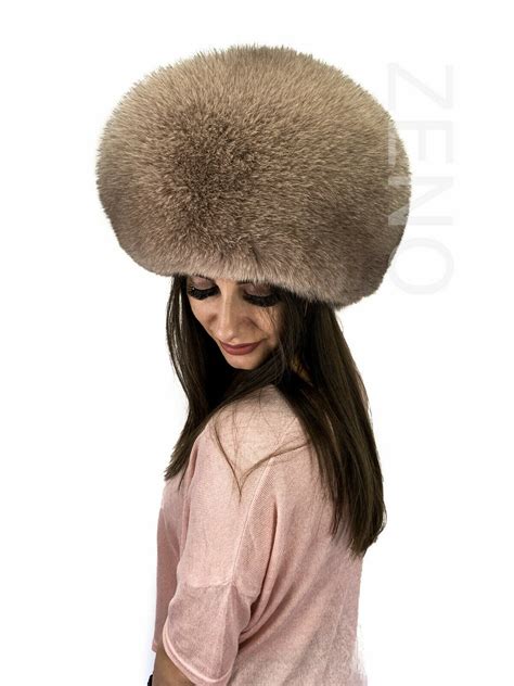 Fox Fur Hat Beanie Fur Hat Full Fur Hat Saga Furs Round Fur Hat Light