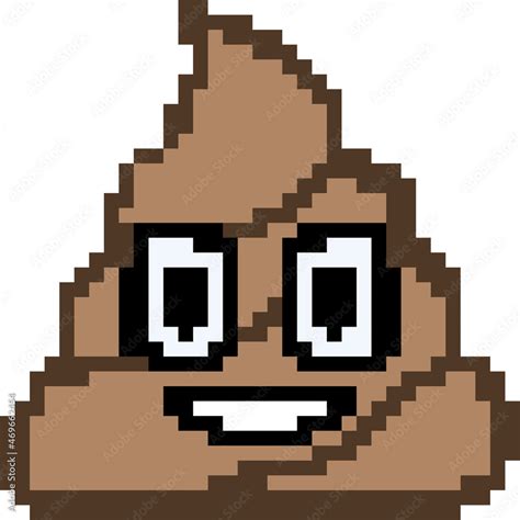 Pixel Art Emoji Smiley Of Poop Stock Illustration Adobe Stock