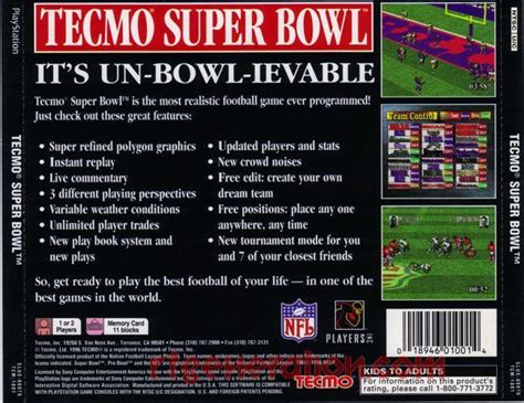Tecmo Super Bowl Psx Cover