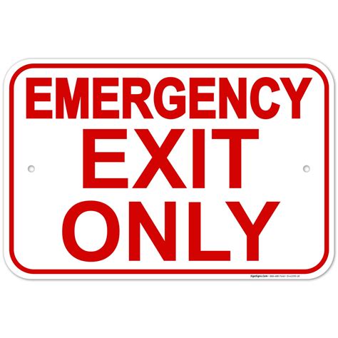 Exit Only Sign Emergency Exit Only Sign Signs By Salagraphics