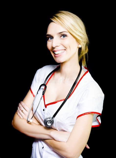 Pretty Nurse Smiling At A Recovering Patient Stock Photo Image Of
