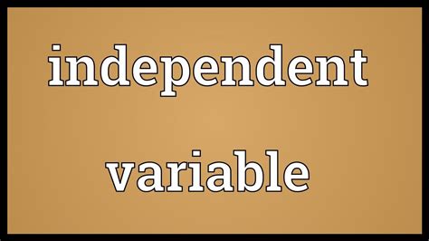 Independent variable Meaning - YouTube