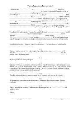 Umowa kupna - sprzedaży samochodu