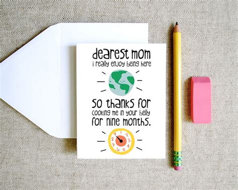 Happy birthday mom drawings easy. Thanks for Cooking Me Mom card mothers day birthday funny ...