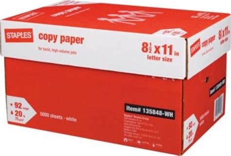 Staples Copy Paper 8 12l X 11w White Printer Paper Copiers