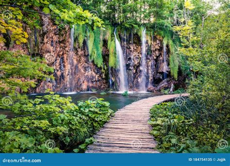 Captivating Morning View Of Plitvice National Park Colorful Spring
