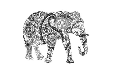 Mandala Elephant Svg File