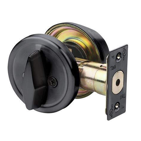 Tell Manufacturing Matte Black Single Cylinder Deadbolt In The