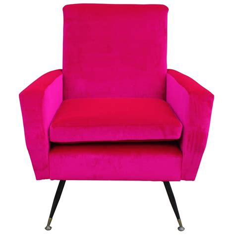 Besides the difference in features, the level of pinkness of these chairs also differ considerably. Incredible Bold Pink Velvet Italian Lounge Chair at 1stdibs