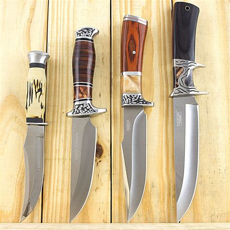 4 Piece Fixed Blade Hunting Knife Set With Sheath Unlimited Wares Inc