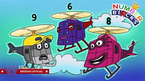 Numberblocks 9 8 6 Change The Character Helicopter Fly In The Sky