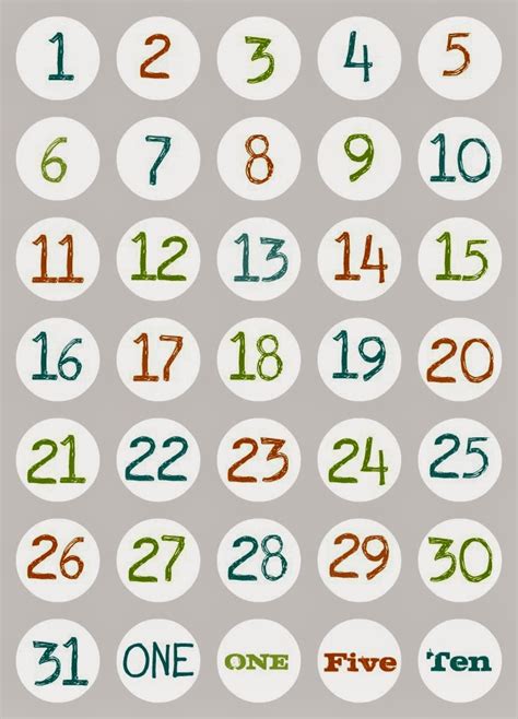 Printable Numbers In Circles