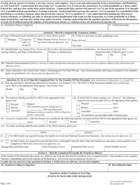 Free Atf Form 447 Pdf 73kb 6 Pages Page 2