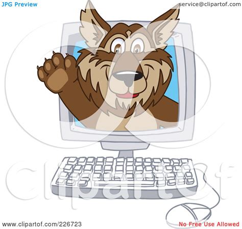 Royalty Free Rf Clipart Illustration Of A Wolf School Mascot Waving