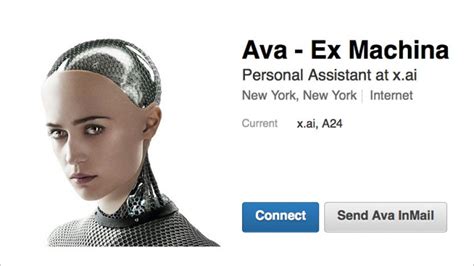 The Robot From Ex Machina Is Now A Personal Assistant On Linkedin The