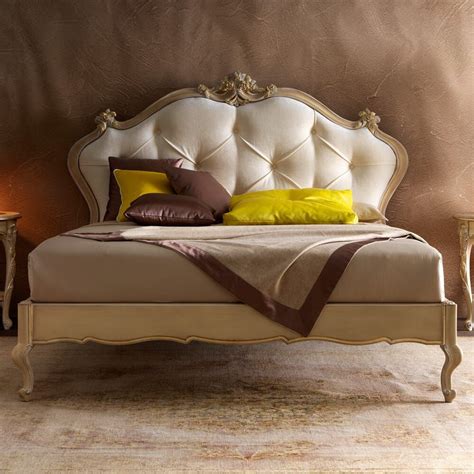 Rococo Style Designer Italian Button Upholstered Velvet Bed Velvet