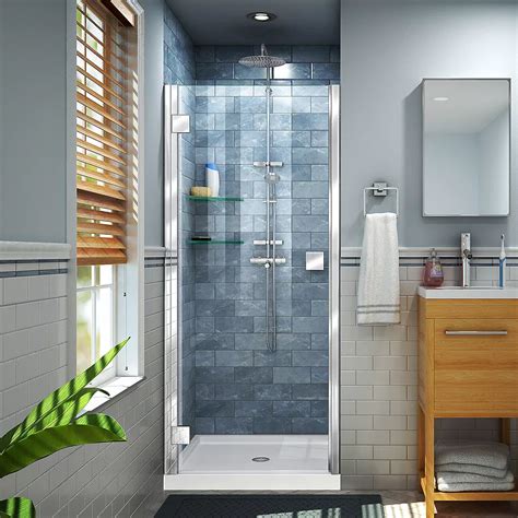 Dreamline Lumen 34 35 Inch W By 72 Inch H Semi Frameless Shower Door In Chrome The Home Depot