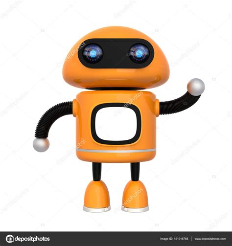 Cute Orange Robot Isolated On White Background Stock Photo By ©cheskyw