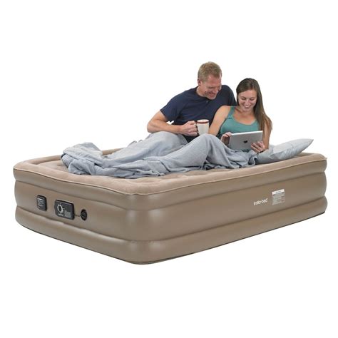 Insta Bed Raised 18 Inflatable Queen Airbed Mattress With Neverflat Pump Beige 47297918113 Ebay