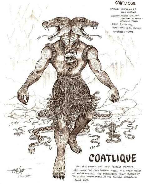 Coatlique By Artstain On DeviantArt Mythical Creatures Art Fantasy
