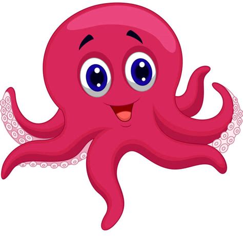 Cute Cartoon Octopus Waving Illustrations Royalty Free Vector Graphics