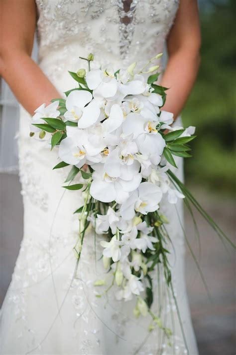 Teardropcascadewaterfall Bridal Bouquet Showcasing White