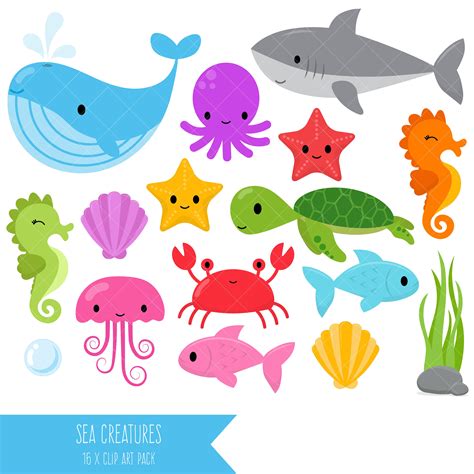Printable Sea Creatures Clipart Printable Templates
